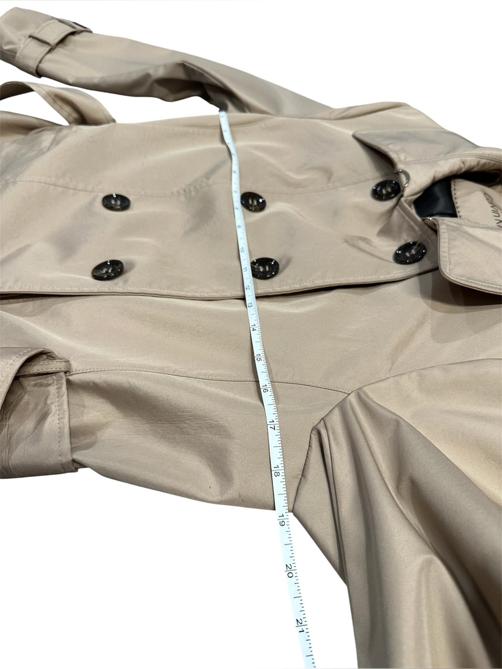 Calvin Klein Classic Double-Breasted Trench Coat - Tan 90’s Preppy Neutral - Picture 12 of 12